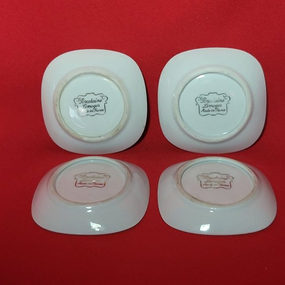 VTG Porcelaine Limoges Made in France Mini Plate 3" Set of 4 - Picture 8 of 13
